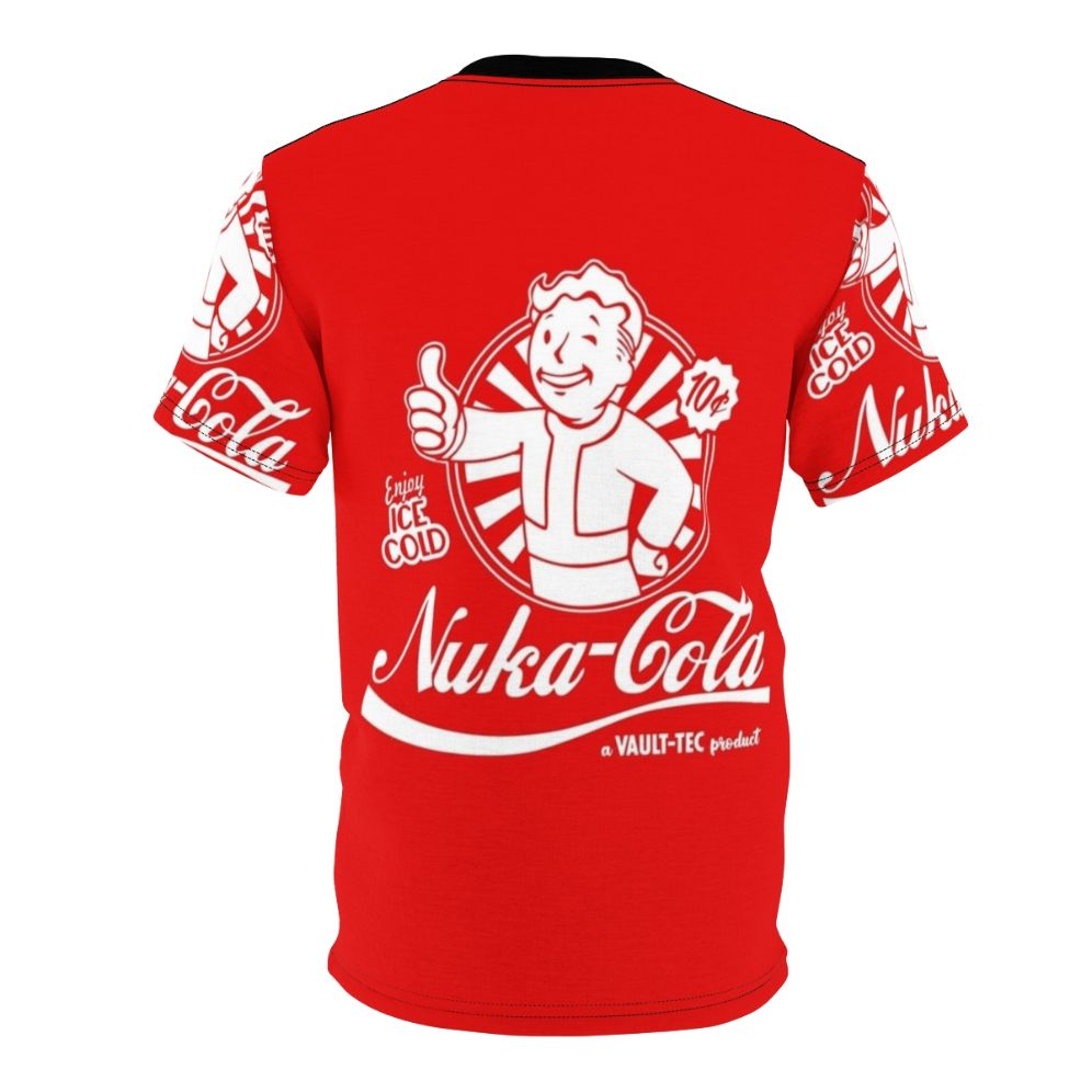 Nuka Cola Advert-inspired t-shirt design featuring a vintage-style advertisement for the iconic Fallout game franchise - Back