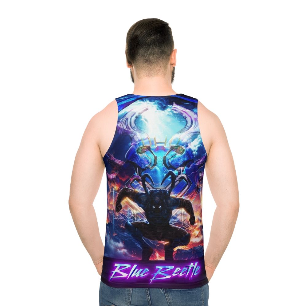 Blue Beetle Superhero Comic Book Unisex Tank Top - men back