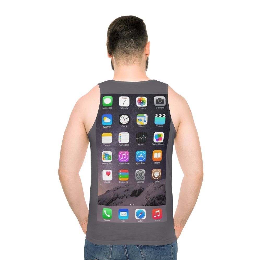 Minimalist Iphone Homescreen Unisex Tank Top - men back