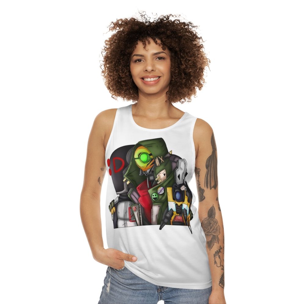 Borderlands Zer0, Fl4k, and Claptrap Unisex Tank Top - women