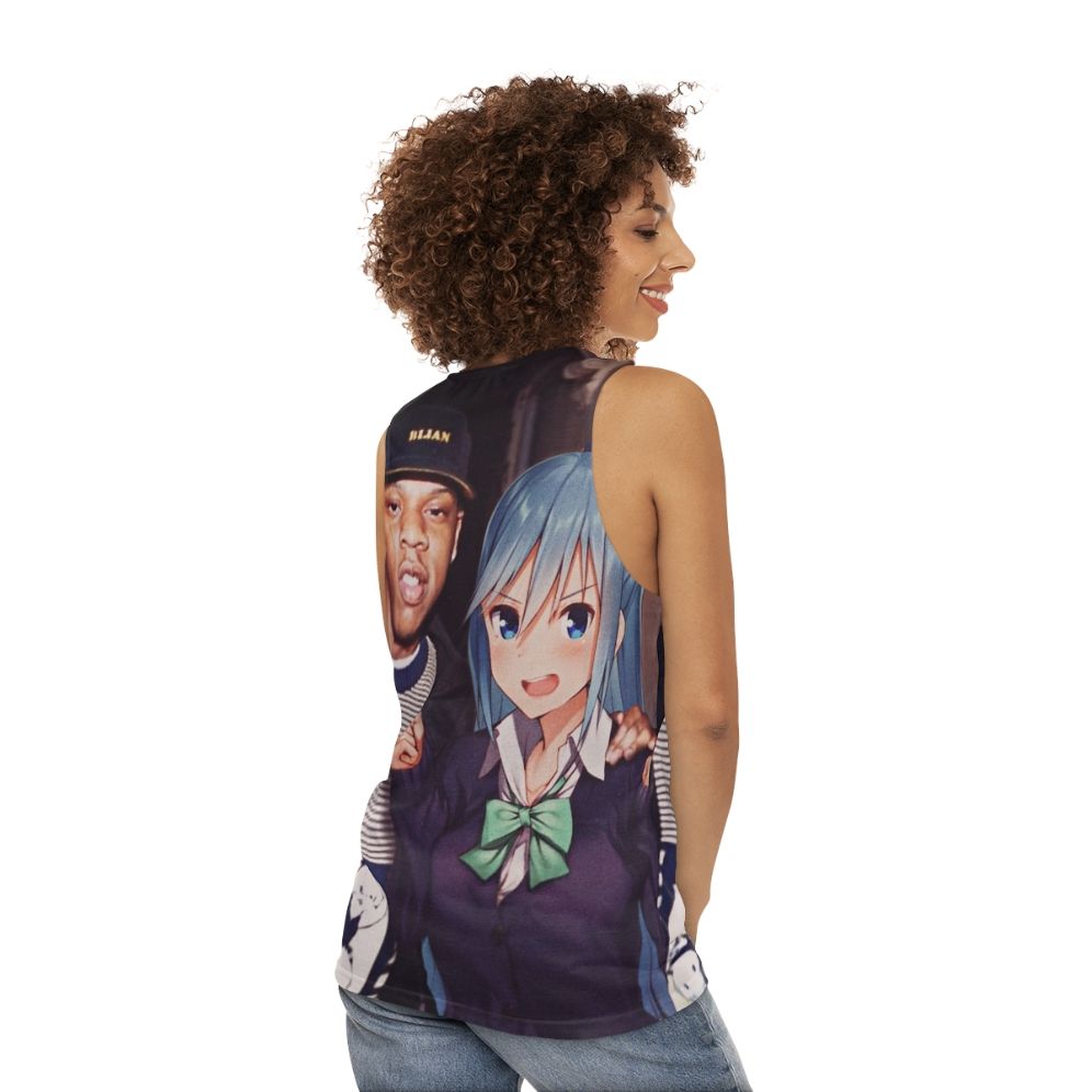 Jay Z x Aqua Anime Unisex Tank Top - women back