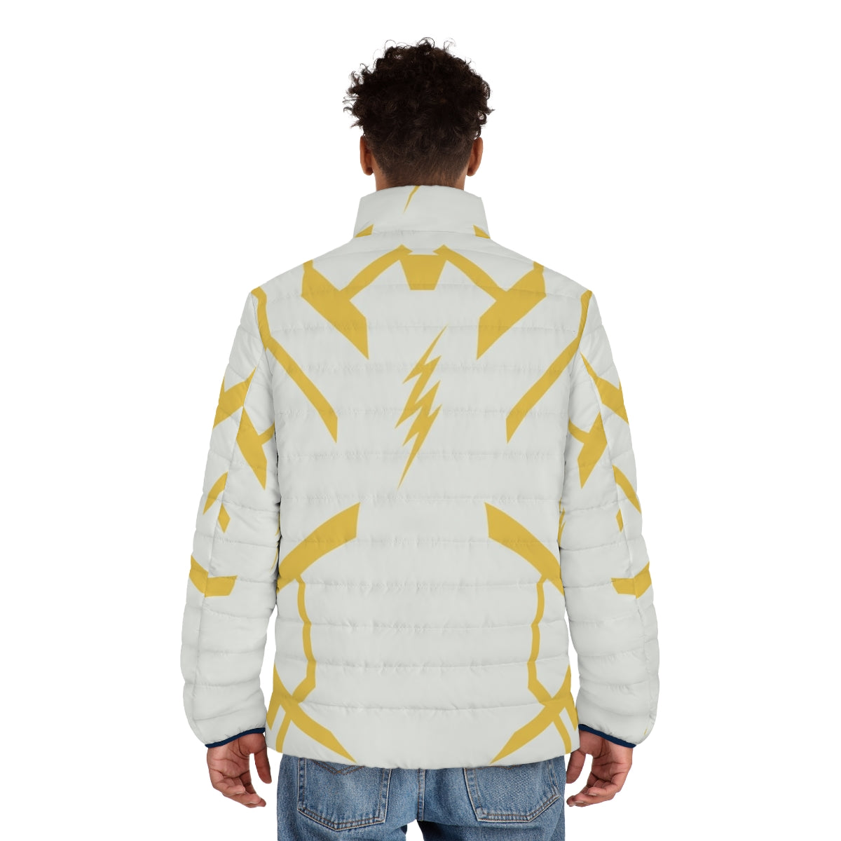 Godspeed Puffer Jacket featuring DC Comics superhero speedster design - men back