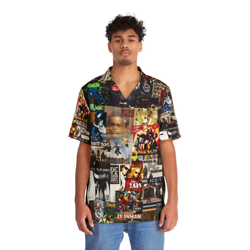 Vintage 90s hip hop classics album cover pattern on a hawaiian shirt - Lifestyle