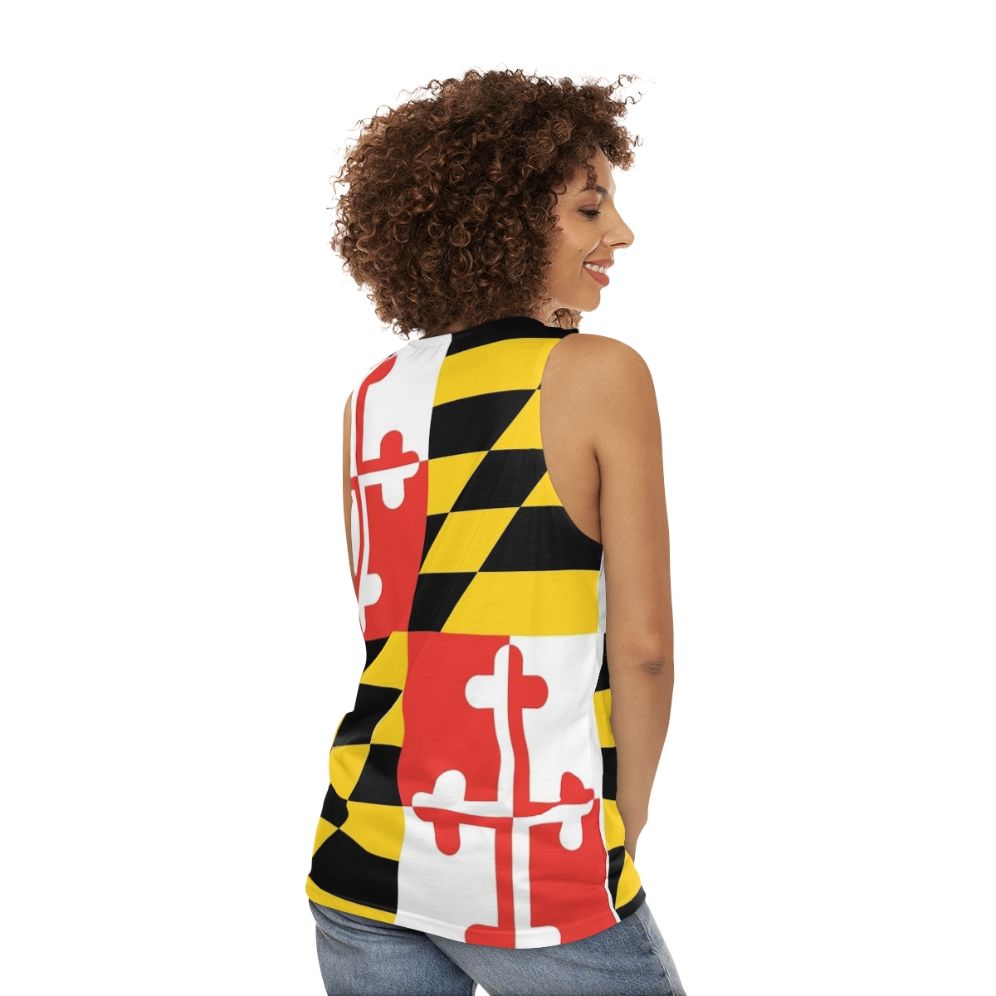 Maryland flag unisex tank top - women back