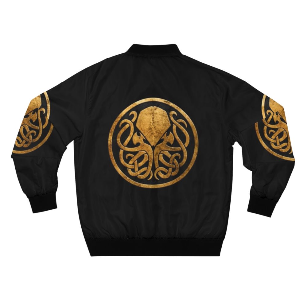 Cthulhu-inspired bomber jacket with H.P. Lovecraft's cosmic horror design - Back