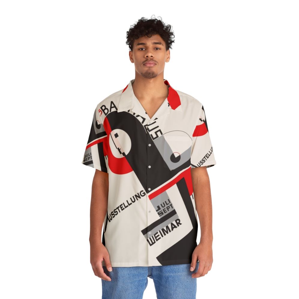 Bauhaus-inspired abstract pattern Hawaiian shirt - People Front