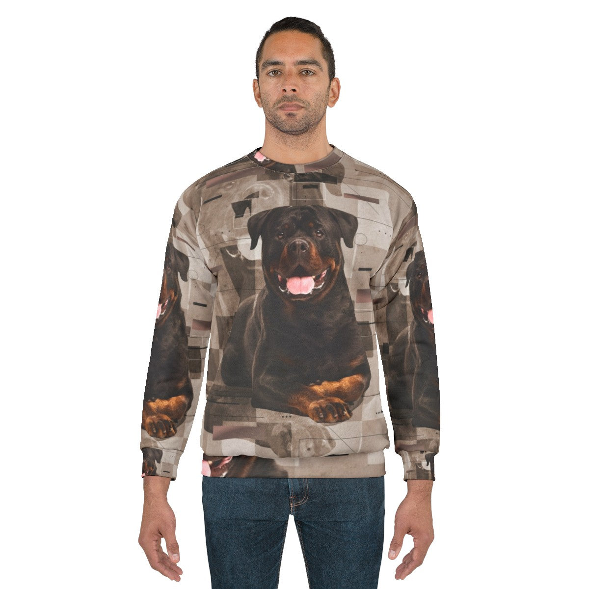 Rottweiler Metzgerhund Digital Art Sweatshirt - men