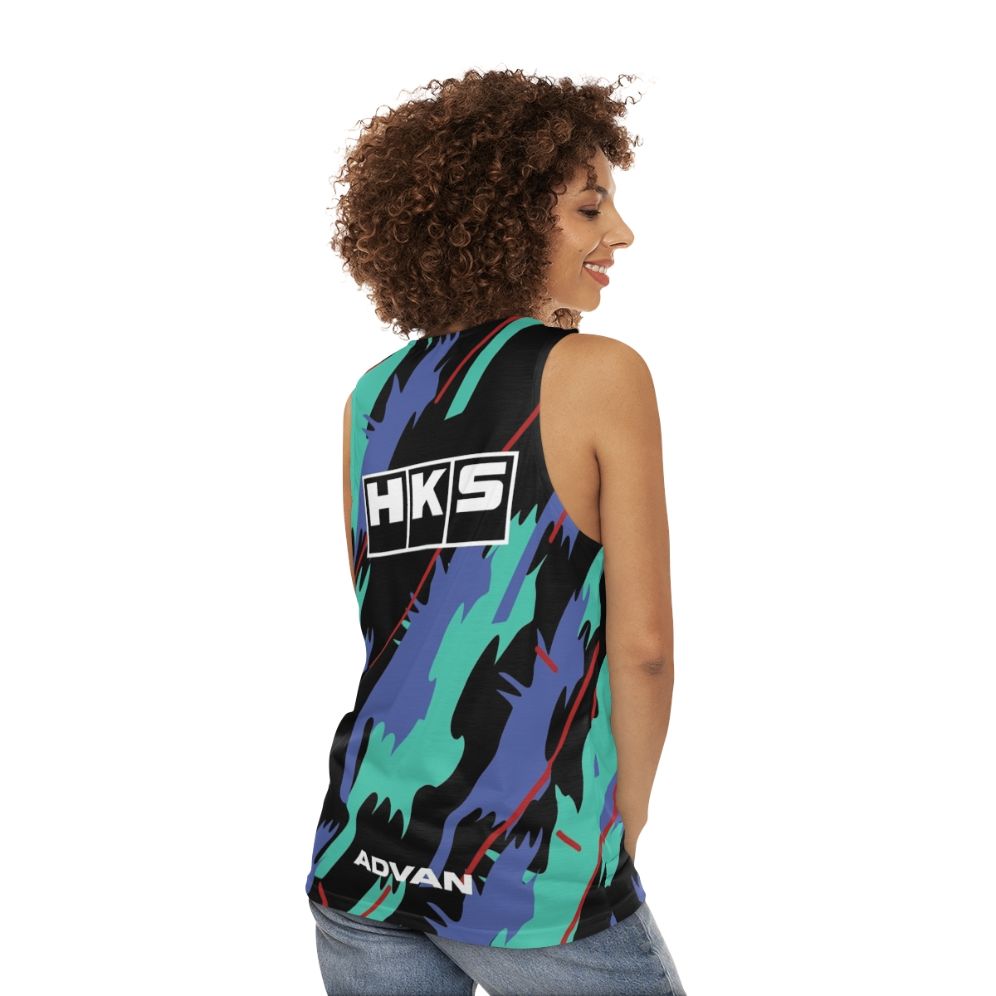 HKS Super Oil Retro Livery Unisex Tank Top - women back