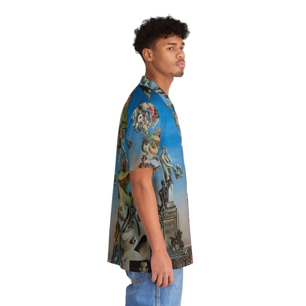 Surreal Hawaiian shirt with Salvador Dali-esque desert landscape design - People Pight