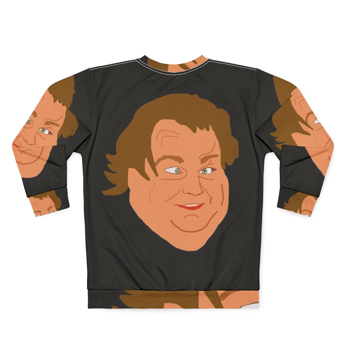 Vintage Chris Farley SNL Comedy Cartoon Head Sweatshirt - Back