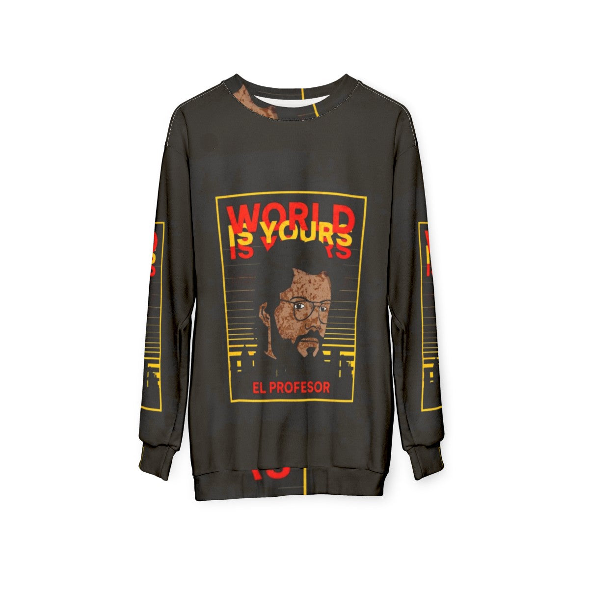 Money Heist "La Casa de Papel" Sweatshirt with Professor and Bella Ciao Design - hanging