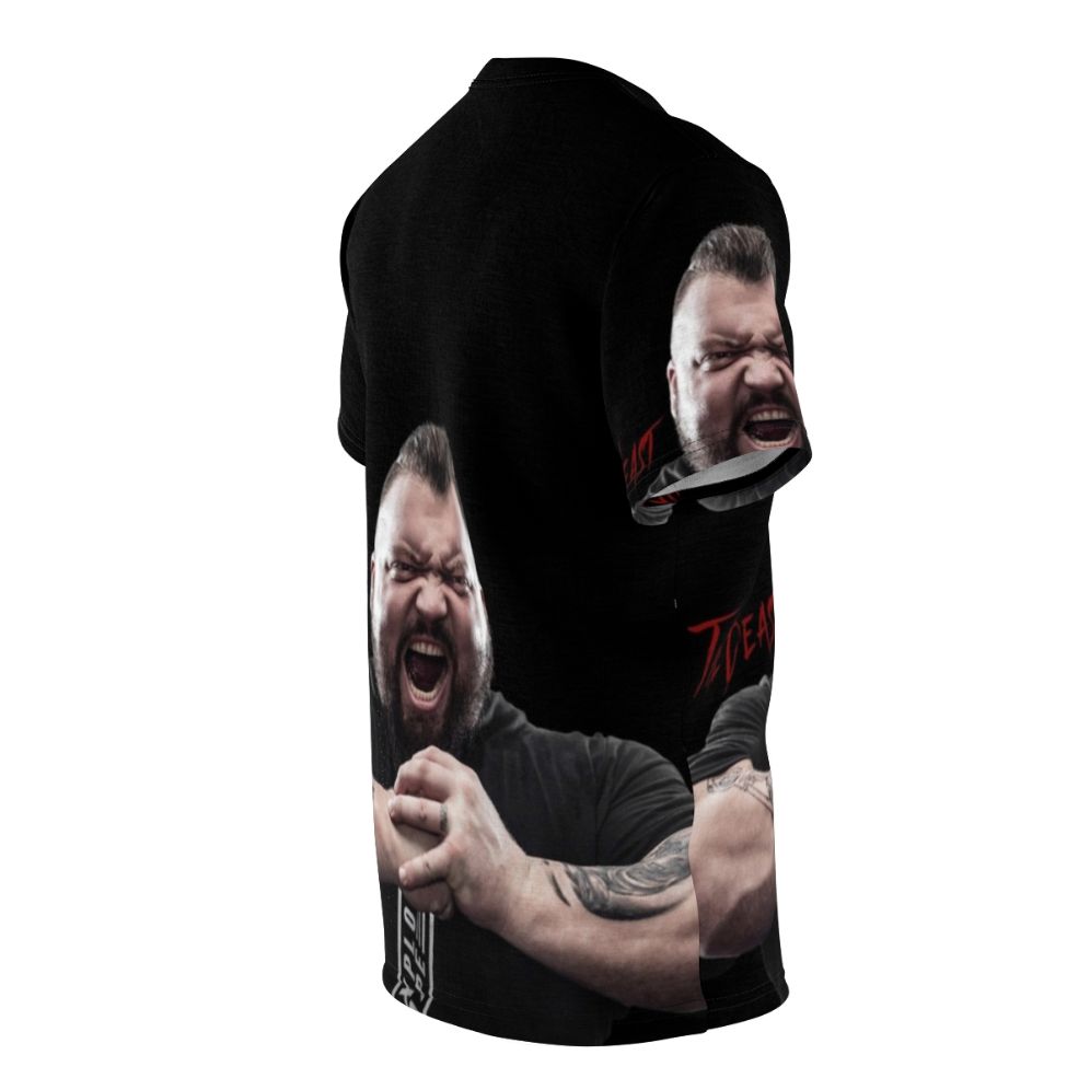 Stylish AOP T-shirt with Eddie Hall "The Beast" inspired design - men right