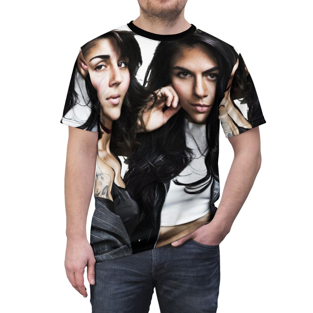 Krewella inspired electronic music fan t-shirt with abstract graphics - men front