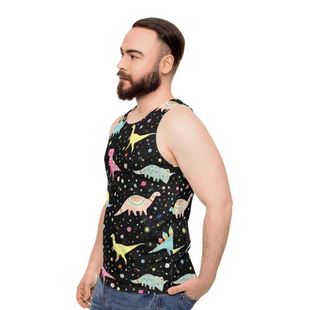 Unisex dinosaur-patterned tank top - men side