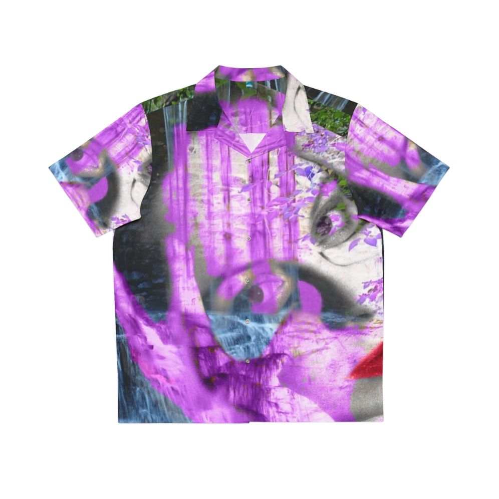 Waterfall Hawaiian shirt with surreal nature landscape