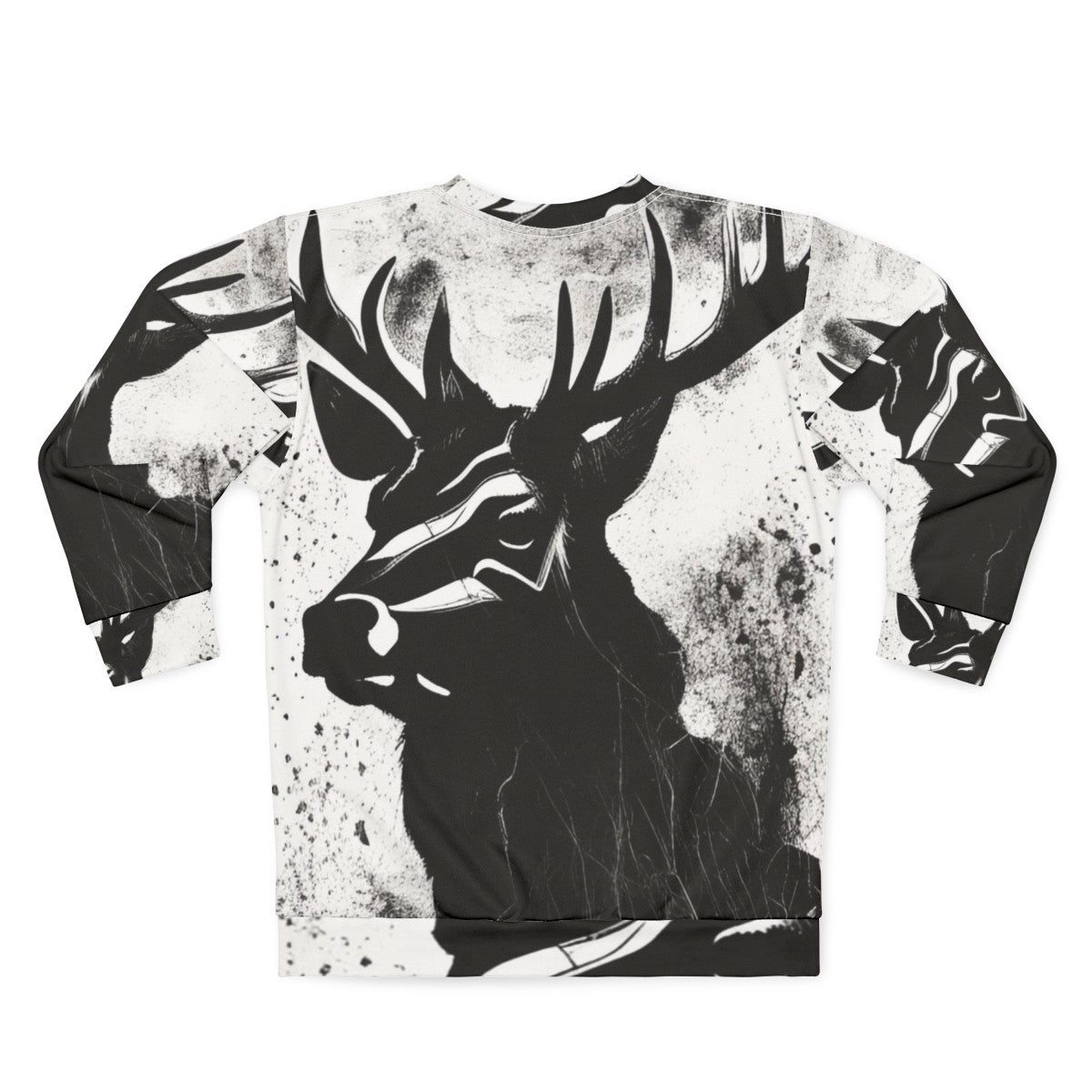 Stag Sweatshirt with Mythical Deer Graphic - Back