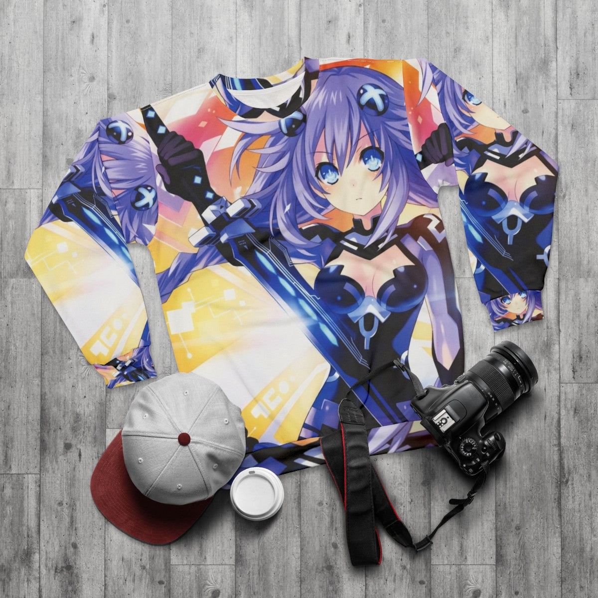 Neptunia Purple Heart Sweatshirt - flat lay