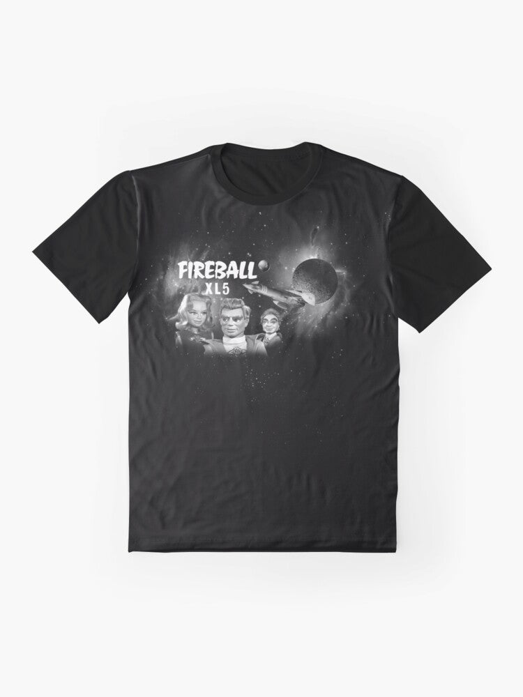 Retro Fireball XL5 vintage graphic t-shirt with spaceship and retro sci-fi design - Flat lay