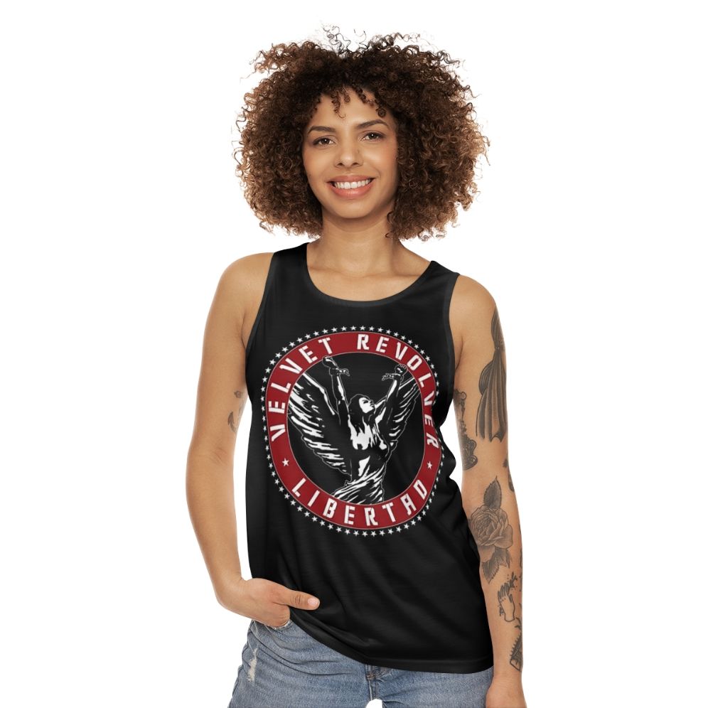 Unisex velvet rock band tank top - women