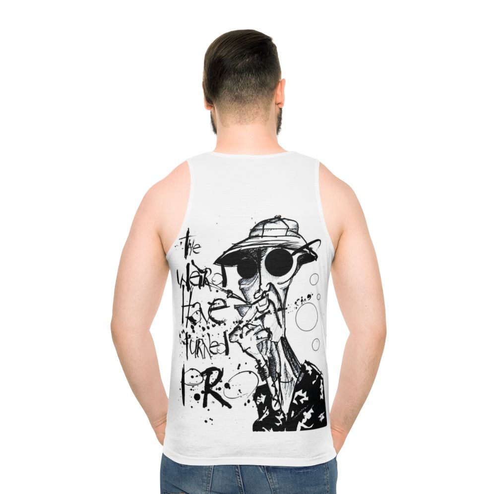 Gonzo Unisex Tank Top featuring Hunter S. Thompson and Ralph Steadman design - men back