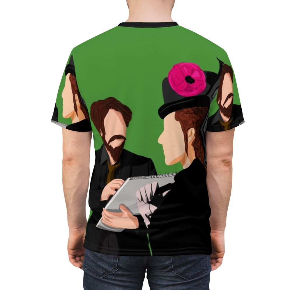 Artistic t-shirt design featuring elements from the popular Broadway musical "Sunday in the Park with George" - men back