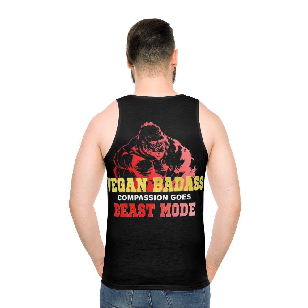 Vegan Gorilla Muscle Badass Bodybuilder Tank Top - men back