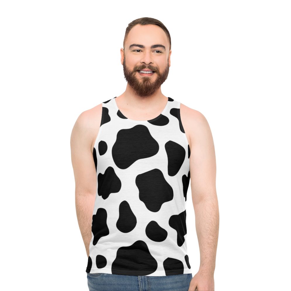 Cow Spots Pattern Unisex Tank Top - men