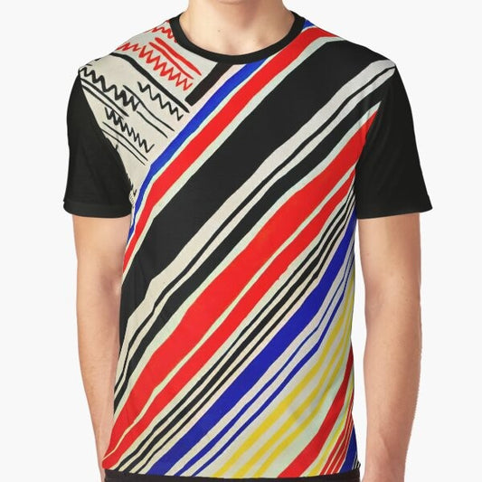 Sonia Delaunay "Composition 11" graphic t-shirt featuring abstract, colorful geometric patterns