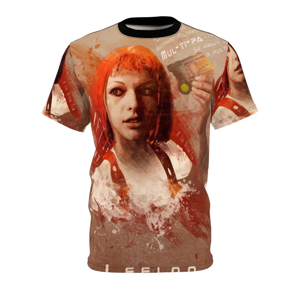 Retro-style The Fifth Element Leeloo Dallas Multipass t-shirt design