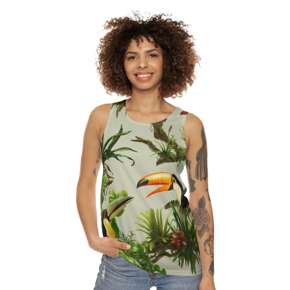 Tropical Toucan and Bromeliad Unisex Tank Top - women