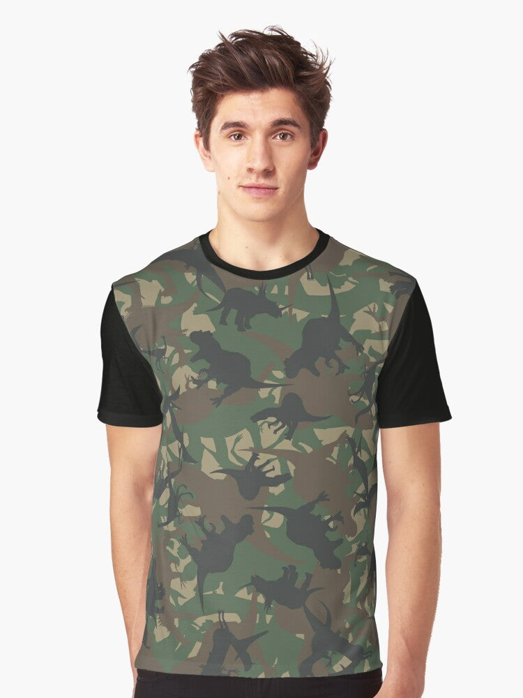 Camouflage dinosaur graphic t-shirt with Camosaurus camo pattern - Men