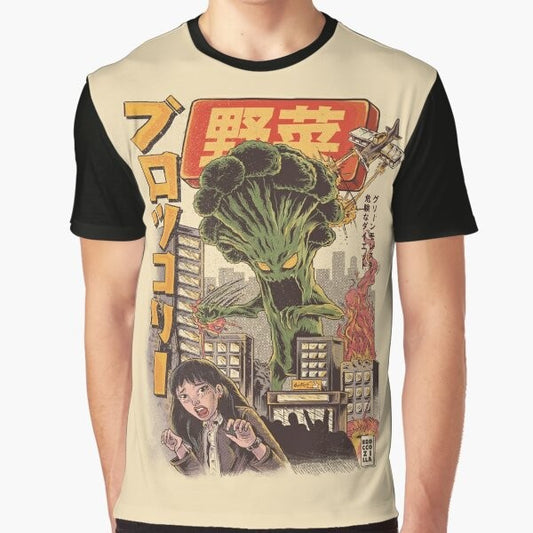 Broccozilla - An anime-inspired graphic tee featuring a broccoli monster character