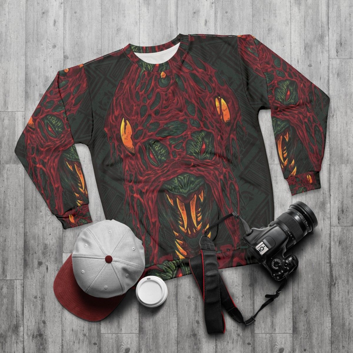 Vaal Hazak Monster Hunter Hunting Club Sweatshirt - flat lay