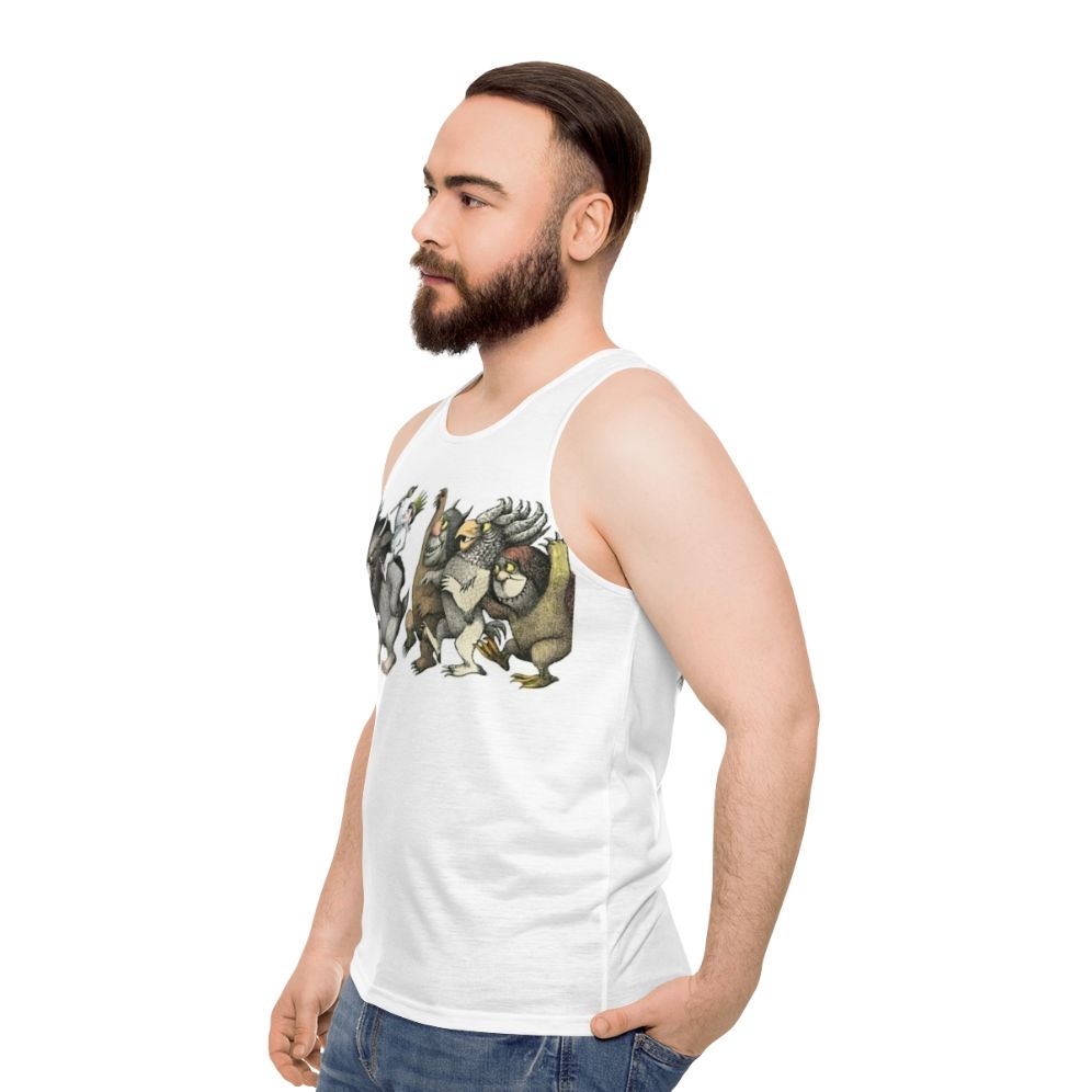 Wild Things Romp Graphic Unisex Tank Top - men side