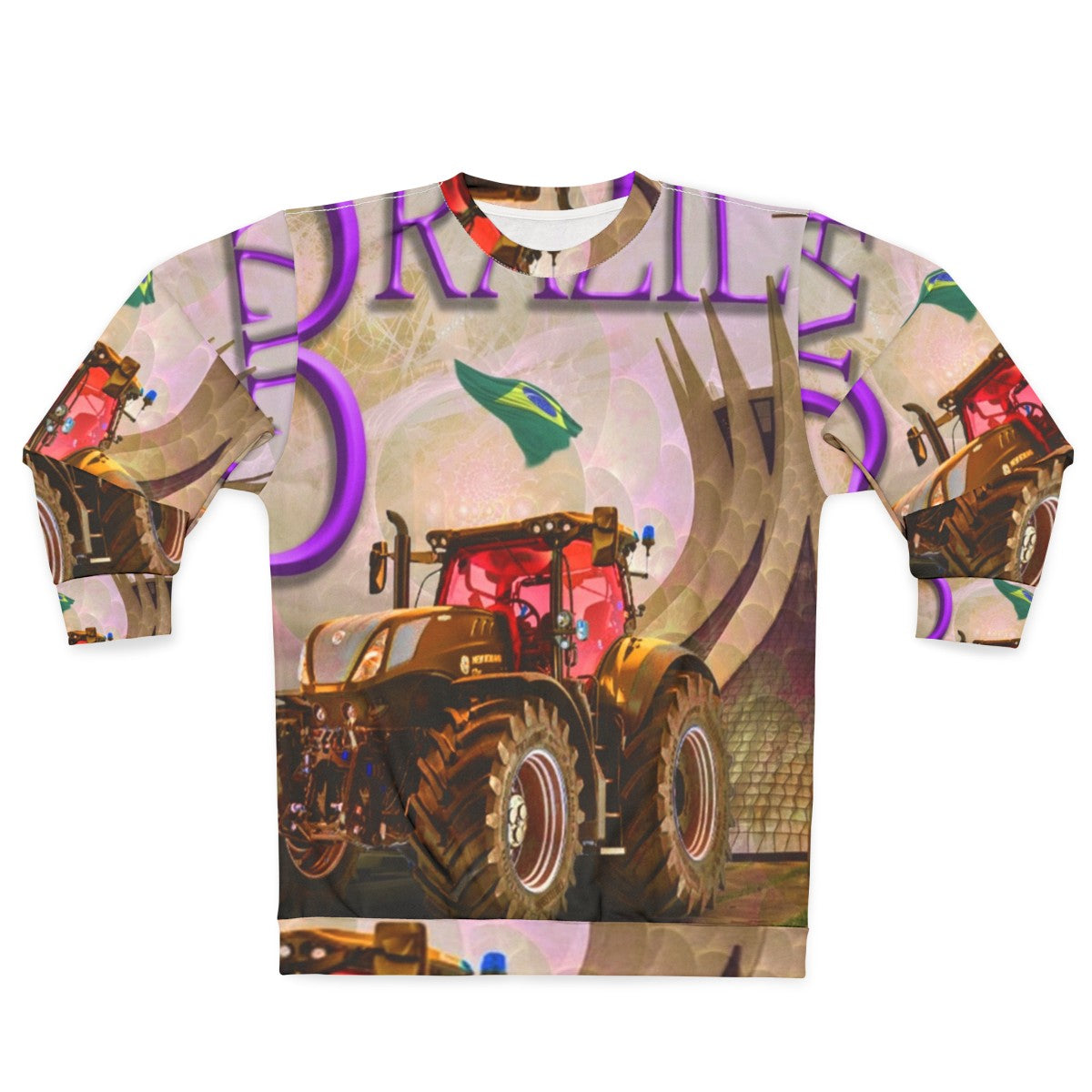 Colorful psychedelic tractor sweatshirt