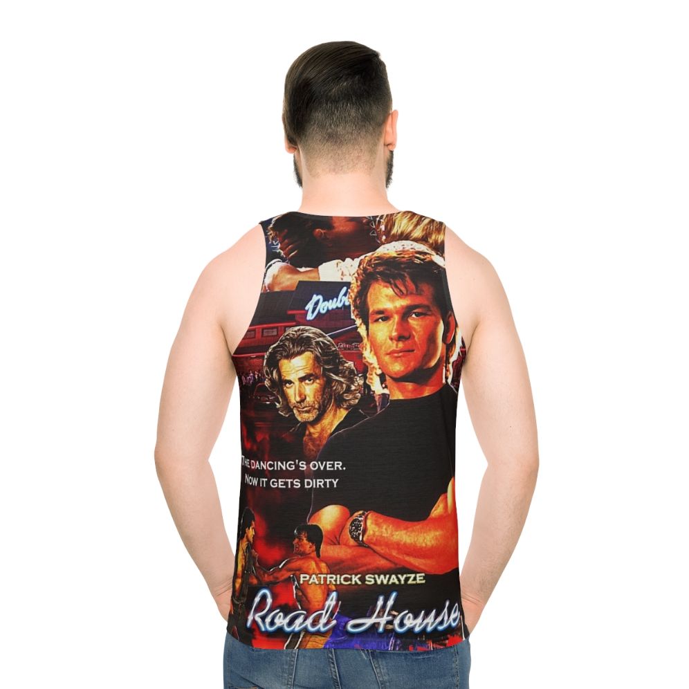 Patrick Swayze wearing the Road House unisex tank top - men back