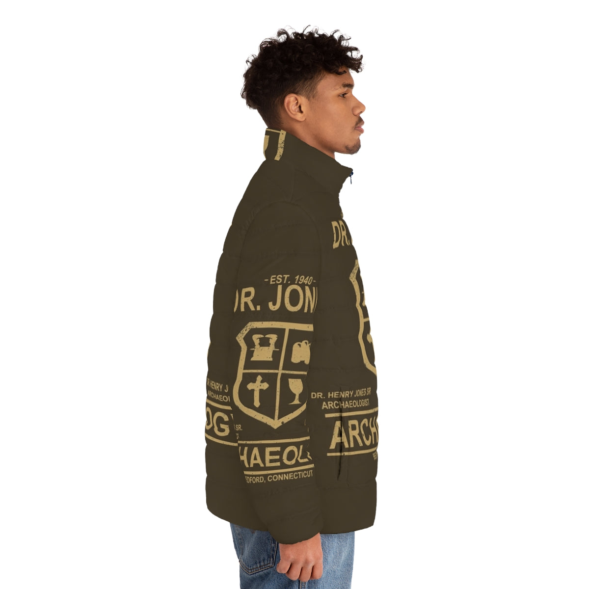 Dr Jones Archaeology Puffer Jacket - Iconic Indiana Jones-Inspired Outerwear - men side right