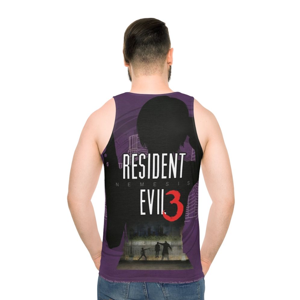 Resident Evil Nemesis Minimalist Unisex Tank Top - men back