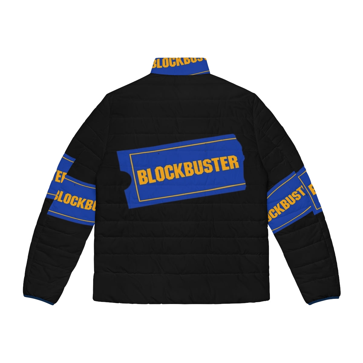 Blockbuster Video logo puffer jacket for movie and retro fashion enthusiasts - Back