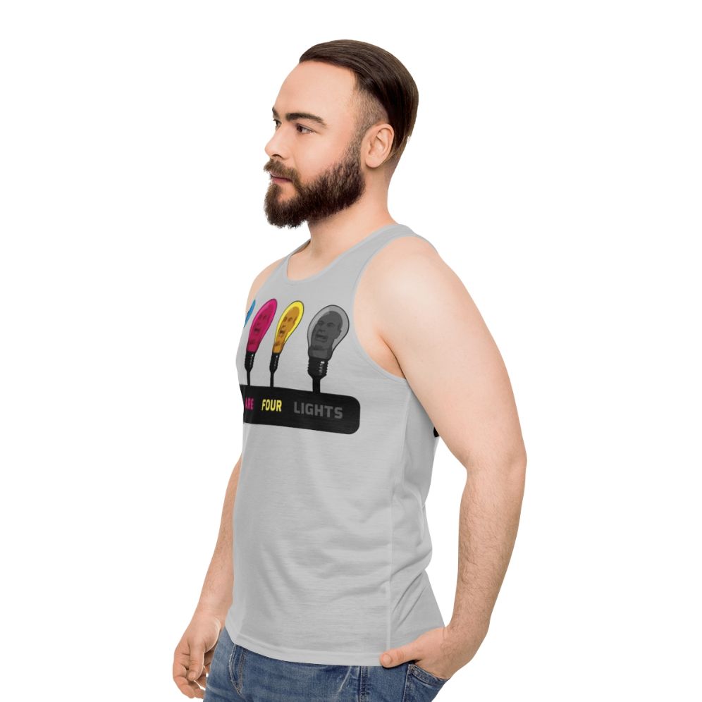 "There Are Four Lights" CMYK Unisex Tank Top - men side