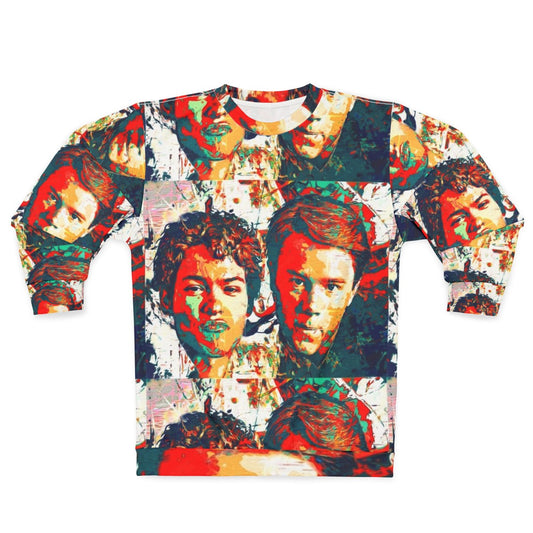 Colorful Royals Painted Sweatshirt featuring faces from the Netflix series Young Royals