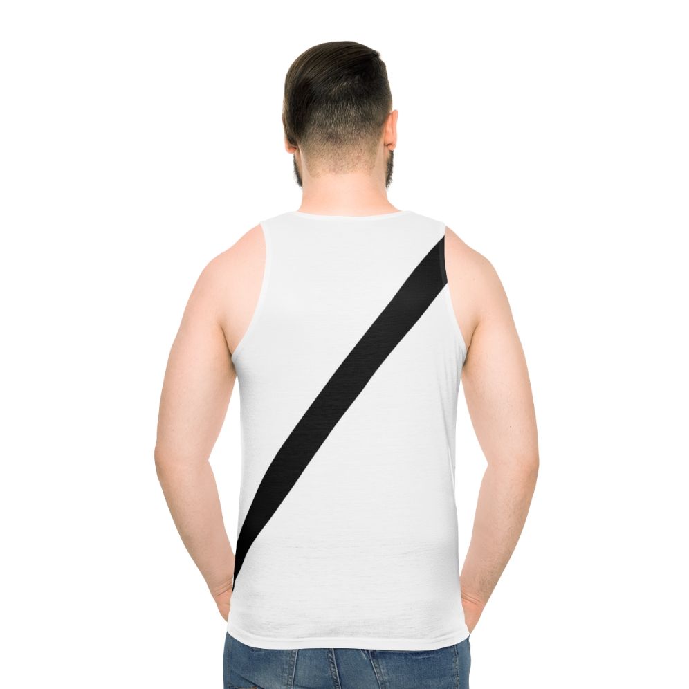 Unisex tank top with safety belt car seat belt design - men back