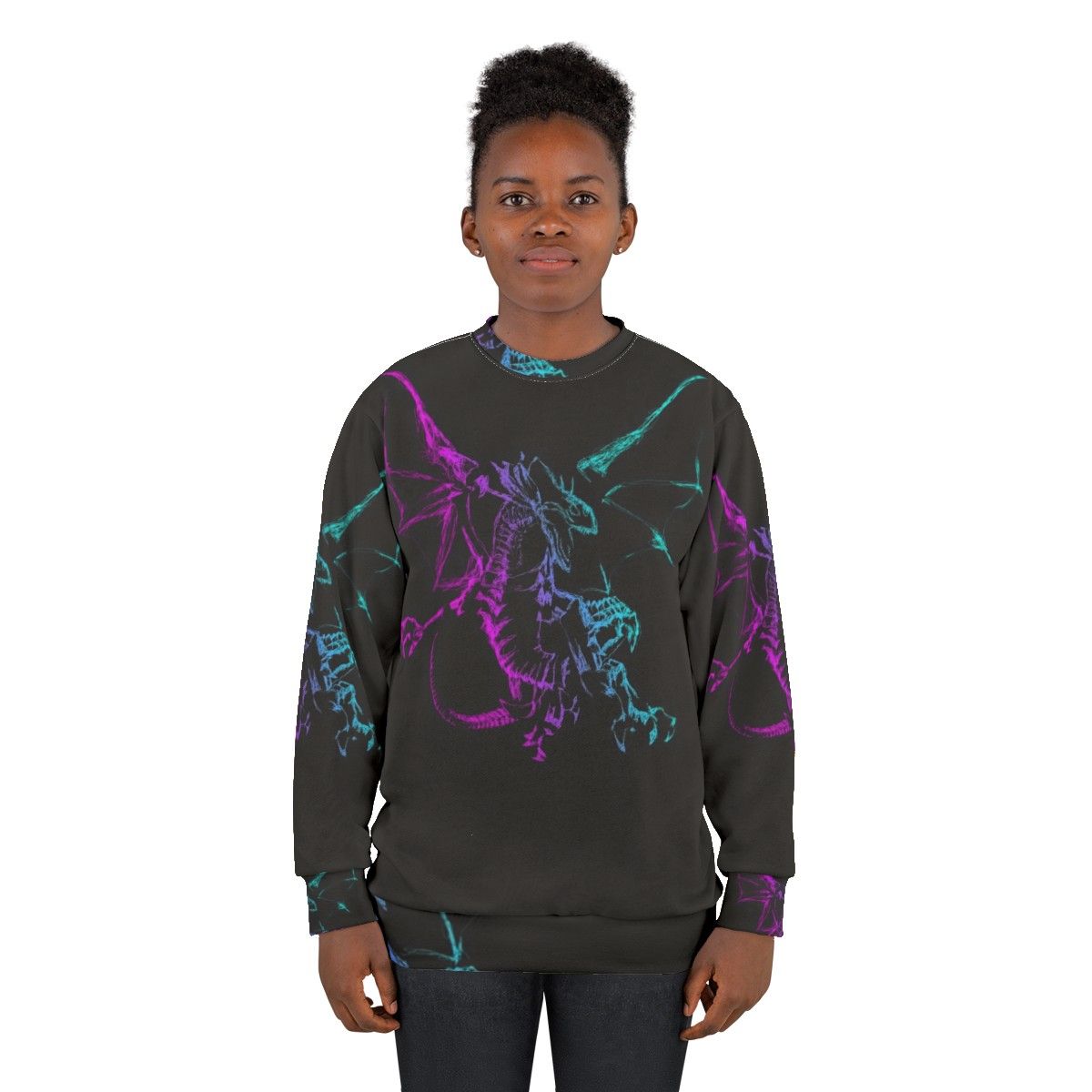 Neon mythological legendary animal design sweatshirt - women