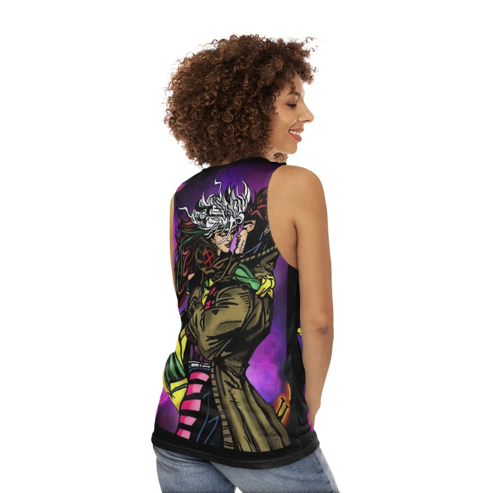 Gambit and Rogue Power Couple Unisex Tank Top - women back