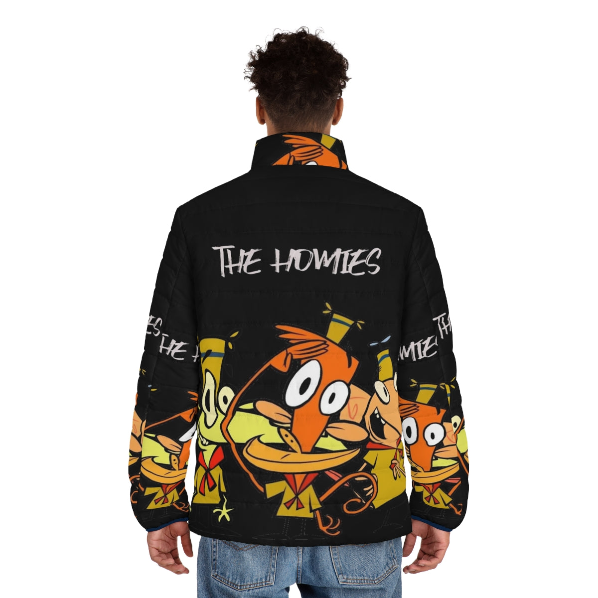 Homies Puffer Jacket - Retro 90s Cartoon Inspired Outerwear - men back