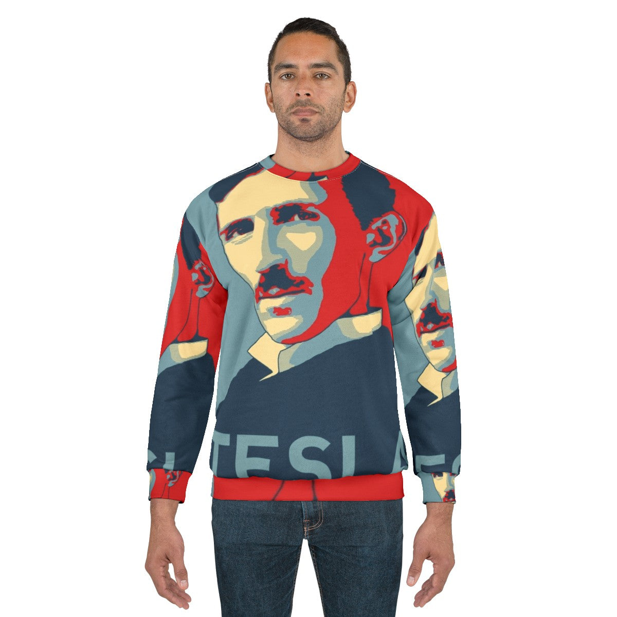 Nikola Tesla Inspired Sweatshirt with Tesla Coil Design - men