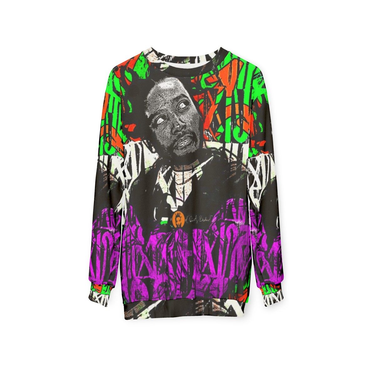 ODB inspired graffiti style sweatshirt with colorful graphics - hanging