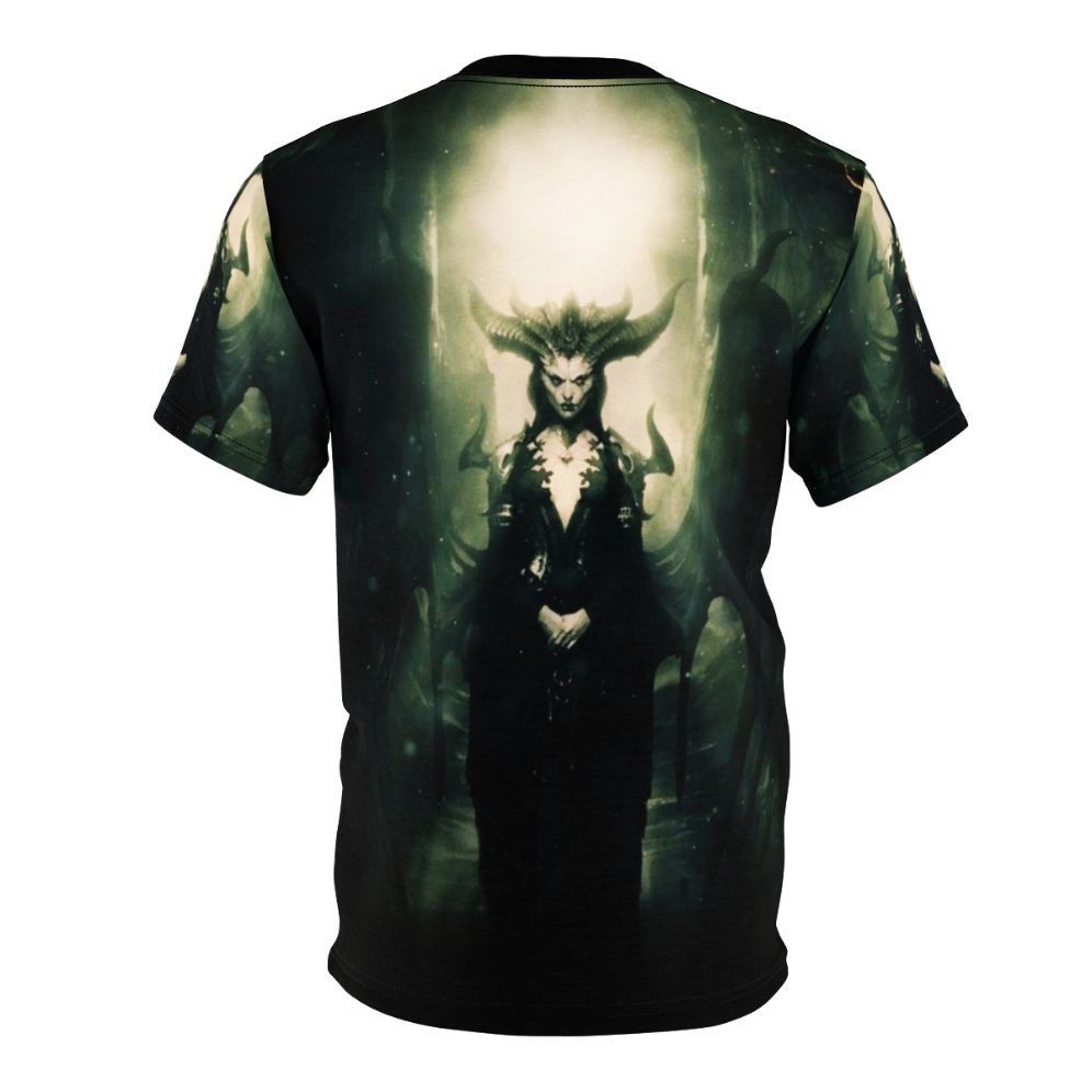 Stylish t-shirt design featuring Diablo 4 elements and themes - Back