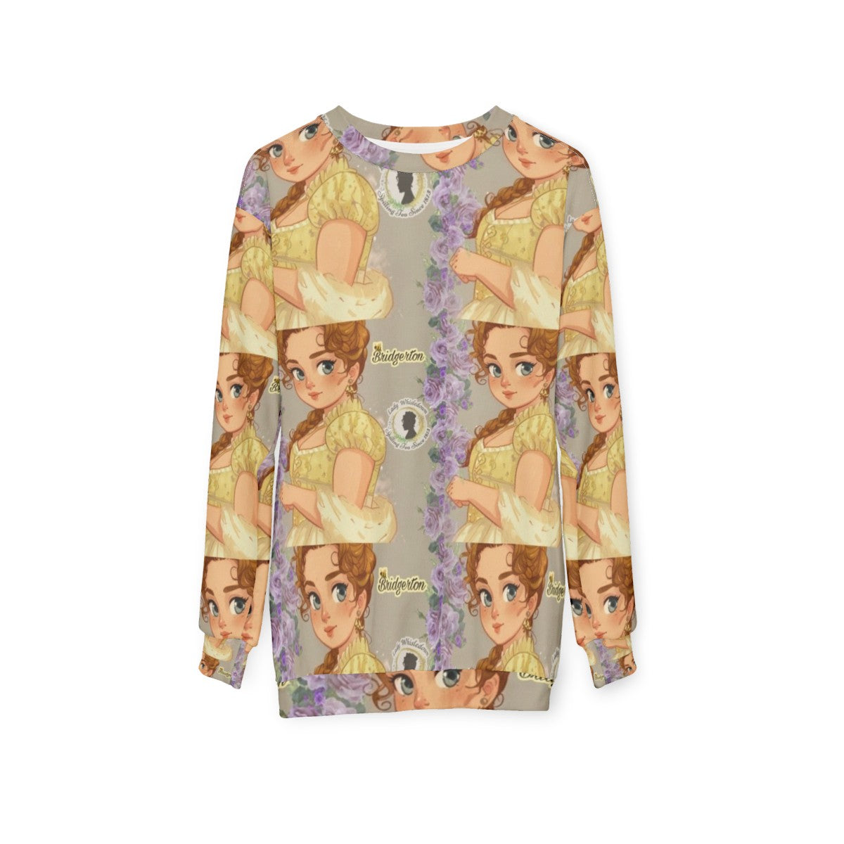 Bridgerton Inspired Sweatshirt with Regency Era Fashion Design - hanging