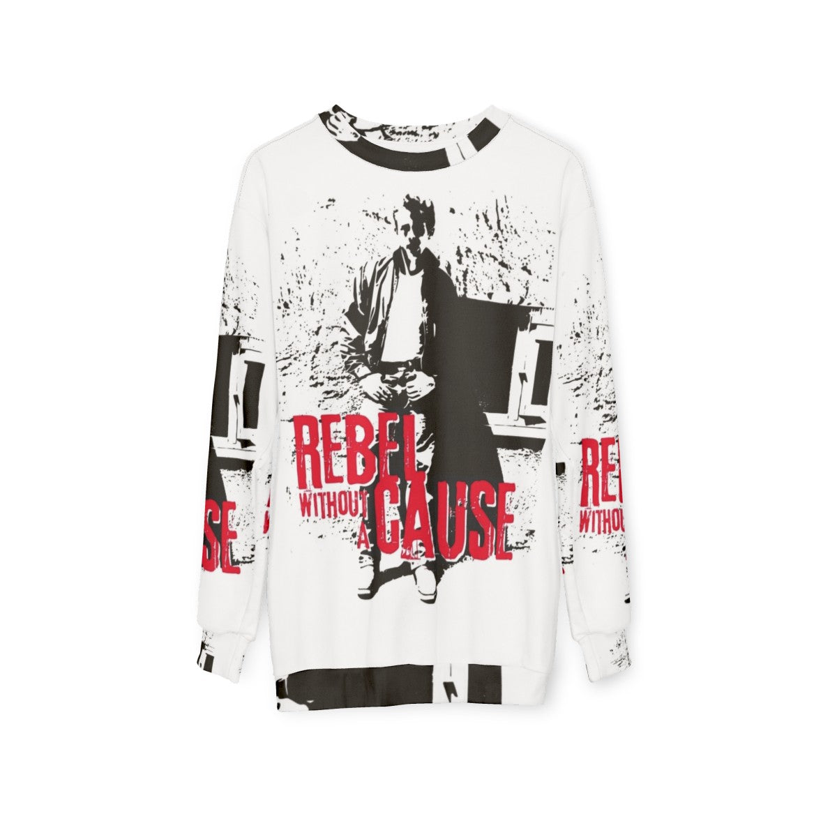 Vintage 'Rebel Without a Cause' Sweatshirt with James Dean Graphic - hanging